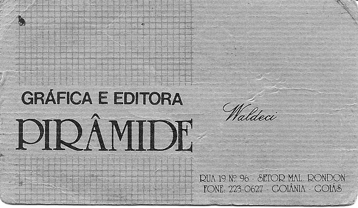 Cartão de apresentação de Waldecy Almeida da Gráfica e Editora Pirâmide